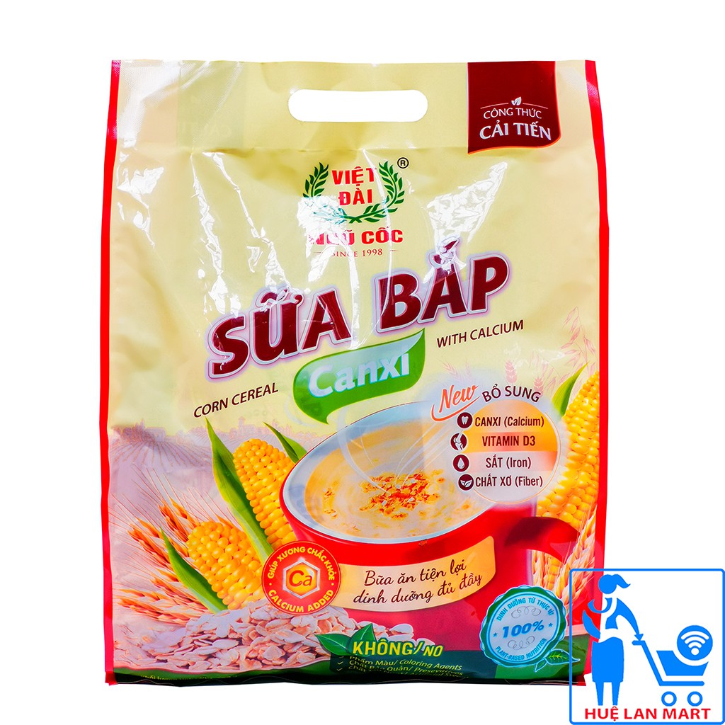 [CHÍNH HÃNG] Ngũ Cốc Việt Đài Sữa Bắp Canxi - Túi 600g (20 gói x 30g) (Bữa ăn tiện lợi dinh dưỡng đầy đủ)