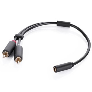 _cáp audio 3.5mm âm ra 2 rca dương dài 20cm ugreen 10561