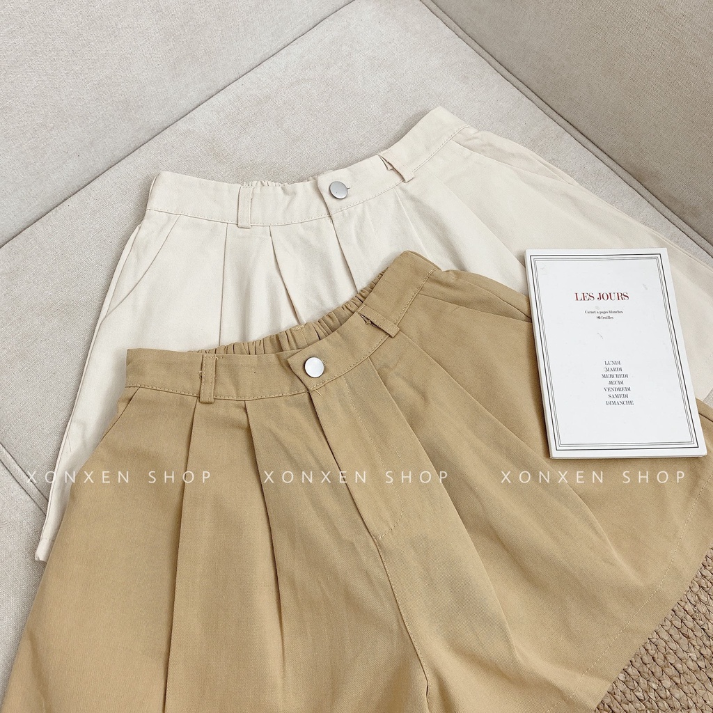 Quần short kaki lưng chun cá tính chất kaki dày dặn Xonxen shop free size mã 916