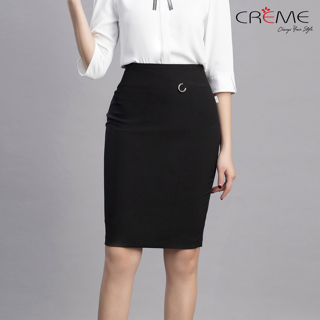 [Mã FASHIONMALLT4 giảm 15% đơn 150k] Chân váy bút chì chuẩn công sở CV0034 CREME