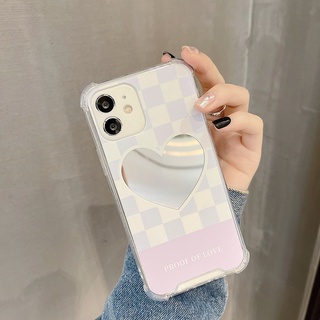 Ốp lưng iPhone điện thoại mặt gương caro xanh
