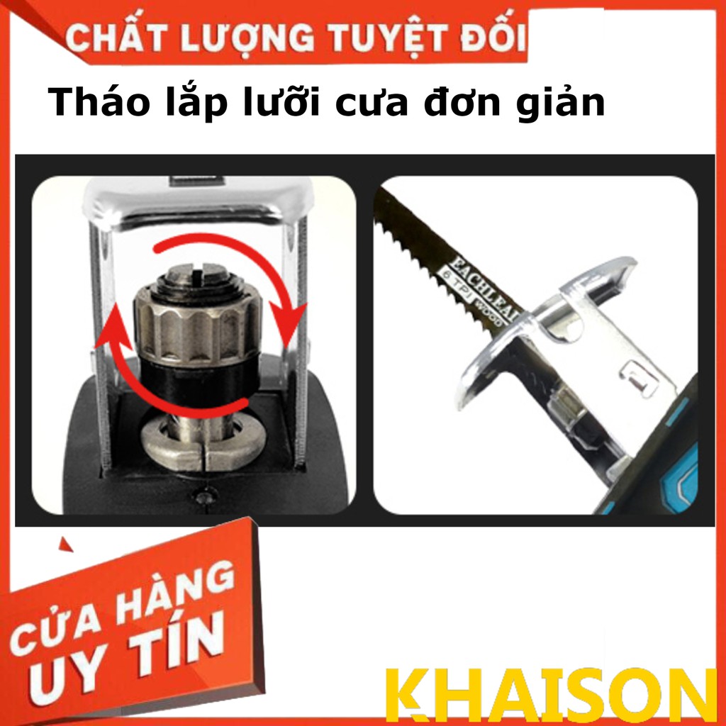 Máy cưa kiếm dùng pin cắt cây, cắt ống nhựa, cắt sắt