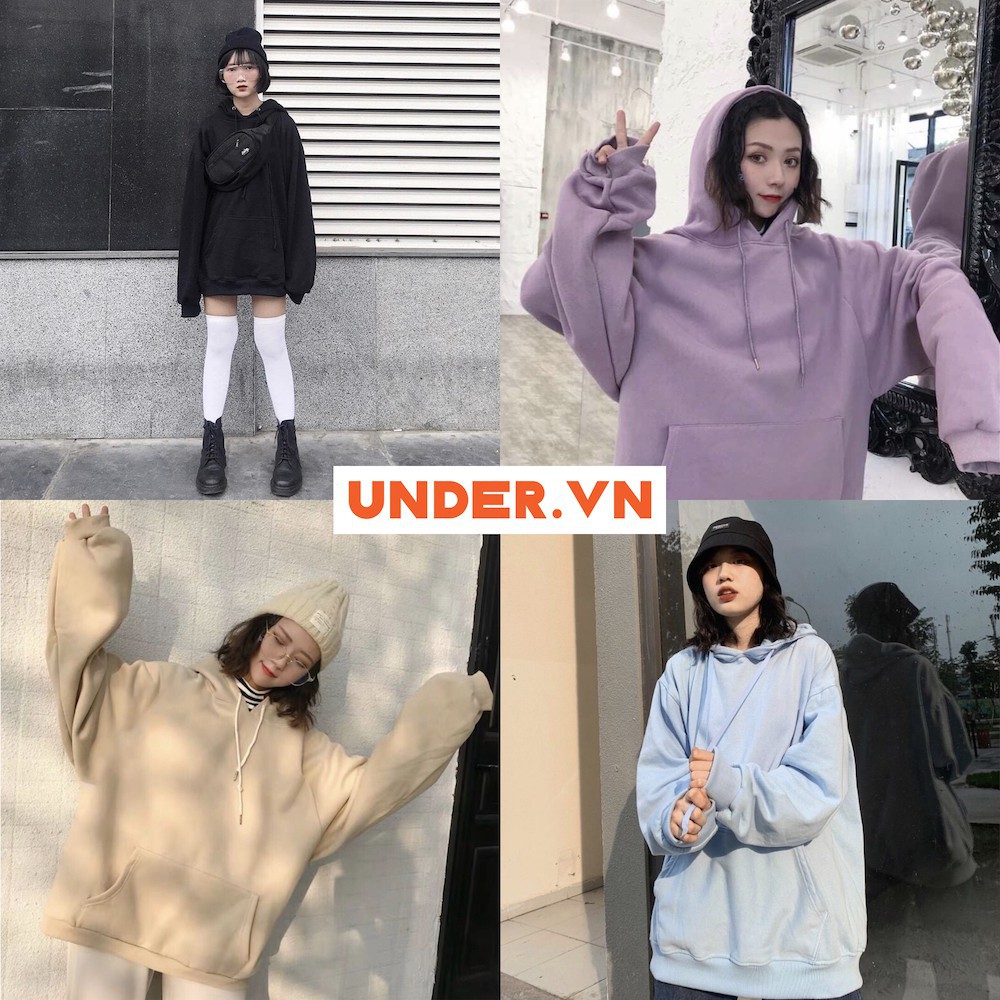 Áo Hoodie UNDER Basic Trơn Nam Nữ Nhiều Màu Unisex - UNDER.VN