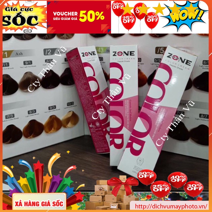 Combo thuốc nhuộm Zone cùng trợ nhuộm Zone tặng kèm mặt nạ Eazywhite hàng chất lượng cao