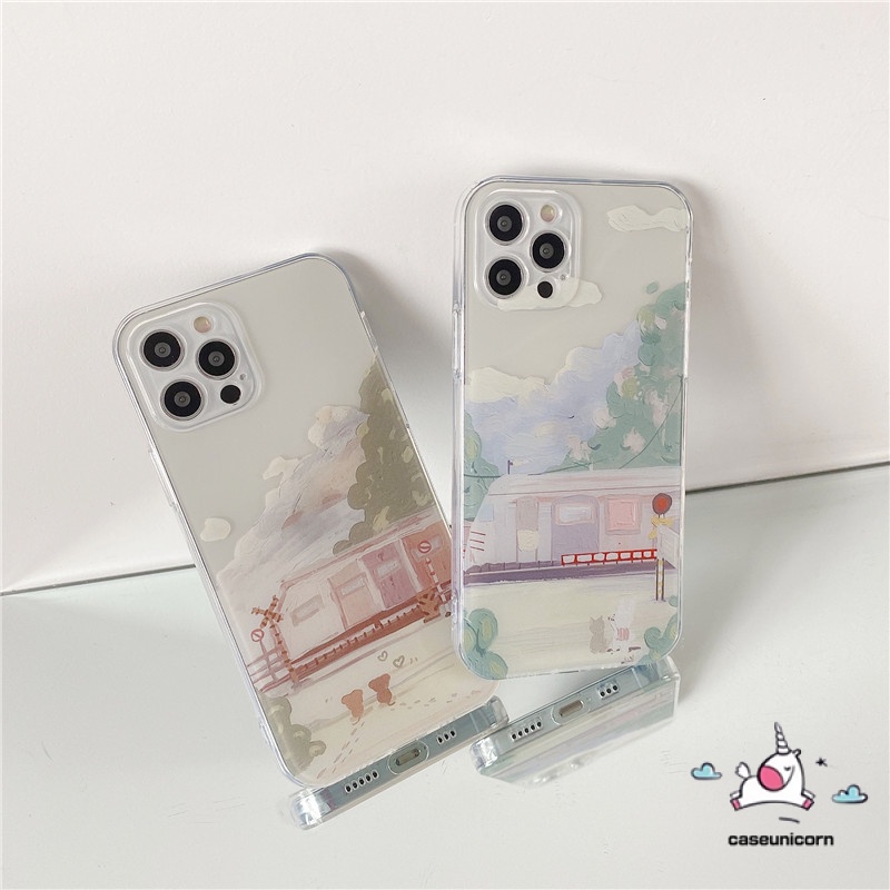 Ốp điện thoại mềm trong suốt in họa tiết tranh sơn dầu thích hợp cho iPhone 11 12 Pro Max 7 8 6 6s Plus X Xr Xs Max