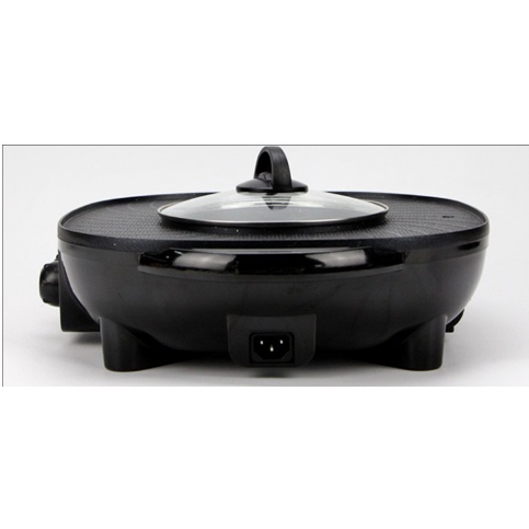 Bếp lẩu nướng tròn (40cm) chống dính / bếp lẩu nướng 2in1, nóng nhanh 1300W, nút điều khiển tích hợp an toàn
