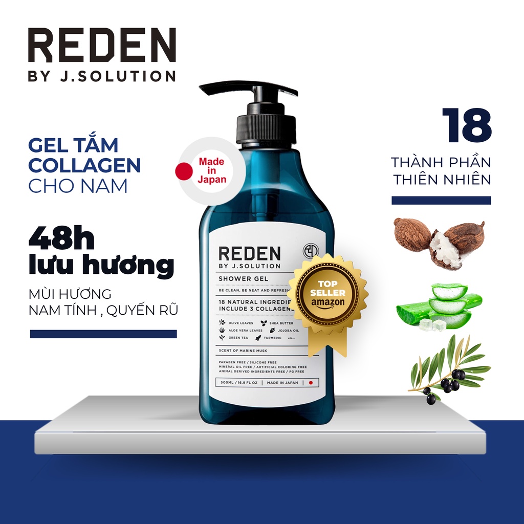 Gel tắm collagen cho nam với thành phần thiên nhiên cao cấp Nhật Bản REDEN by J.Solution