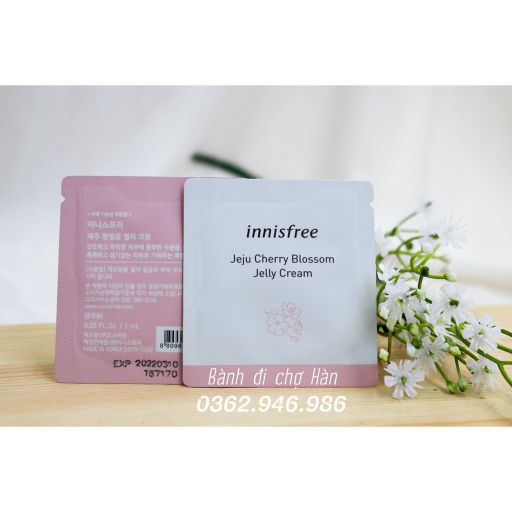 Sample Kem Dưỡng Ẩm Dạng Gel Innisfree Jeju Cherry Blossom Jelly Cream (Gói 1ml) | BigBuy360 - bigbuy360.vn