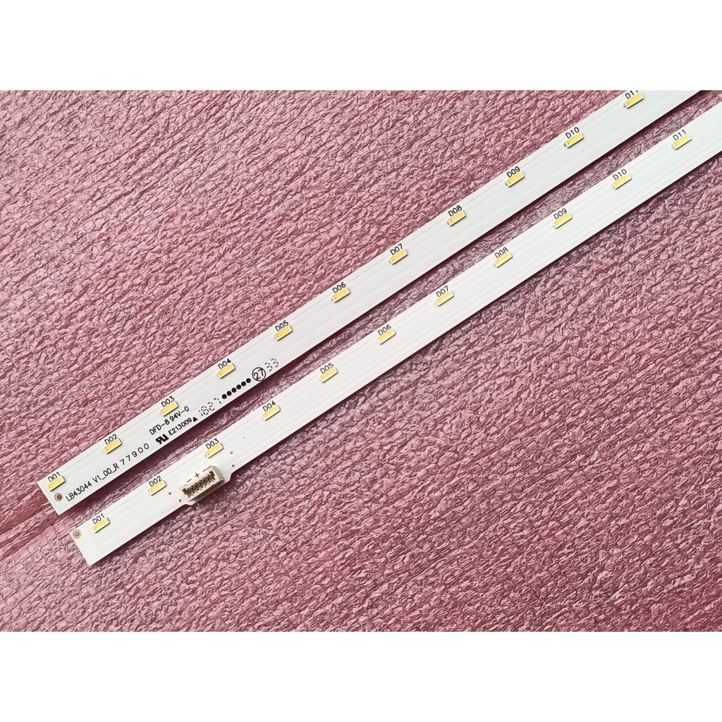 THANH LED VIỀN TIVI SONY 43W800F 43W800G HÀNG MỚI 100%, BỘ 2 THANH, MỖI THANH 33 BÓNG, MỖI BÓNG 6V, DÀI  46,6cm