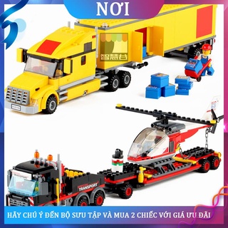Xe tải kỹ thuật giao thông vận ô tô đô thị, tải, bé trai, trẻ em, Đồ chơi mô hình khối xây dựng lắp ráp Lego 8-12 tuổi