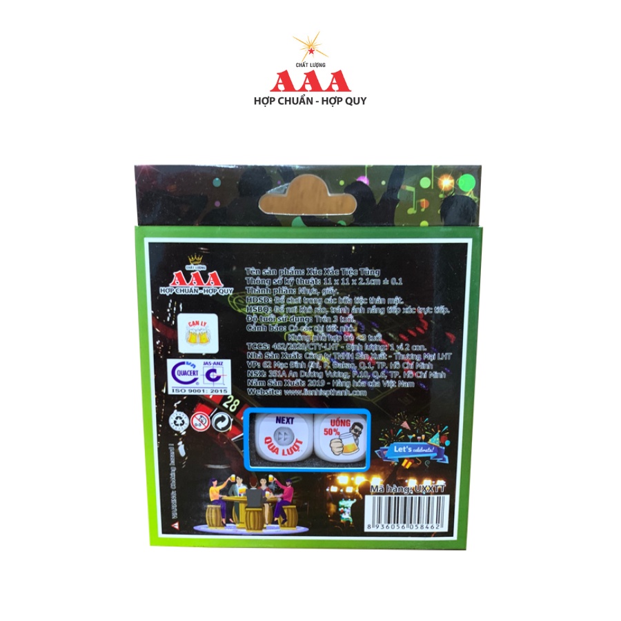 Xúc Xắc Tiệc Tùng -  Xí Ngầu Uống Bia | Chất nhựa melamin kêu leng keng