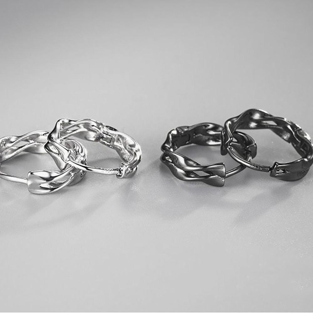 Bông Tai Gợn Sóng Thời Trang Hàn Quốc Dành Cho Nam Nữ