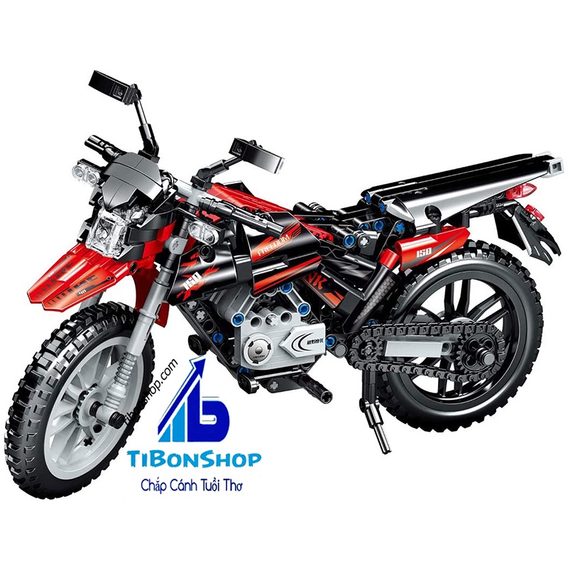 Lắp ráp xếp hình ghép Technic xe mô tô cào cào - xe máy địa hình siêu ngầu Zhegao QL0440