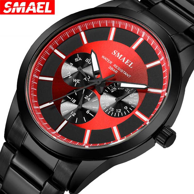Đồng Hồ Nam SMAEL 9602 Mặt Thạch Anh Dây Inox Chống Thấm Nước 3 Bar Thời Trang