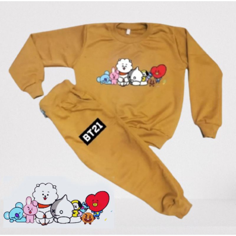 Joger Bộ Quần Áo Sweater Họa Tiết Bt21 Bts (1-6 Tuổi)