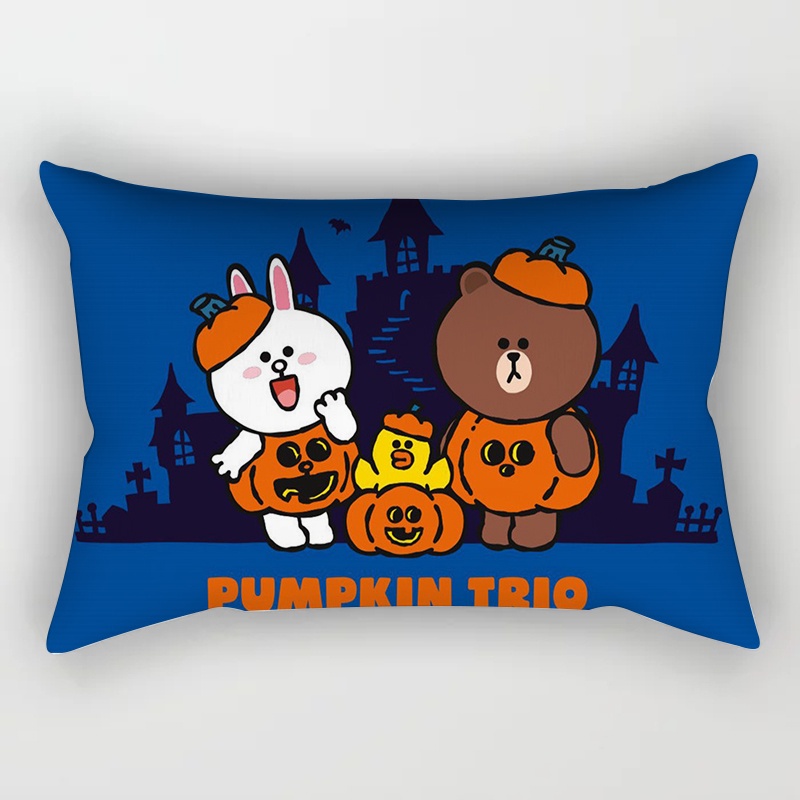 Vỏ Gối Chữ Nhật 30x50 50x75cm In Họa Tiết Line Friends Trang Trí Nhà Cửa