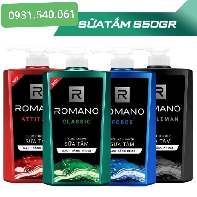 ROMANO_ SỮA TẮM ROMANO 650G NHƯ HÌNH.