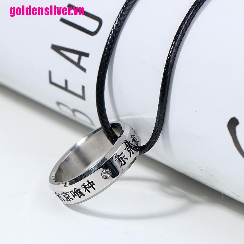 【Gdvn】Cosplay Anime Tokyo Ghoul Kaneki Titanium Steel Ring Finger Ring Necklac