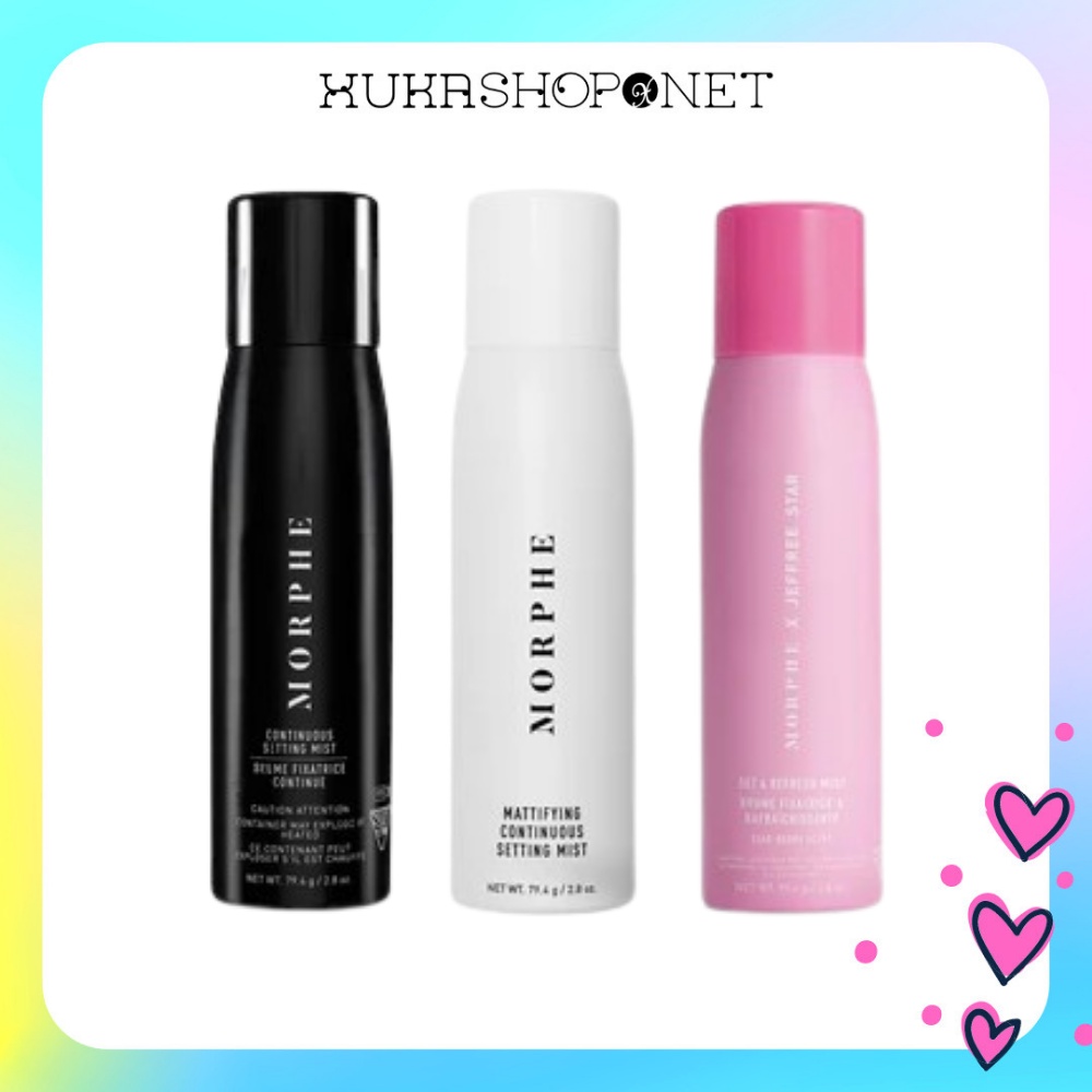 Xịt khóang dưỡng ẩm cố định lớp trang điểm Morphe x Jeffree Star Set &amp; Refresh Mist lâu trôi kiểm soát dầu trên da 79,4g