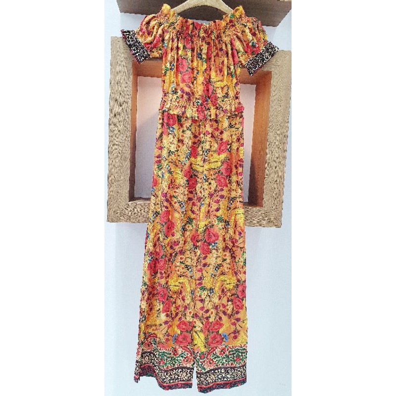 Jumpsuit Floral Partern chất lụa mát GUNICH