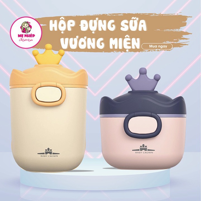 Hộp Đựng Sữa Bột, Đồ Khô Hình Vương Miện Cao Cấp Hãng Baby Crown