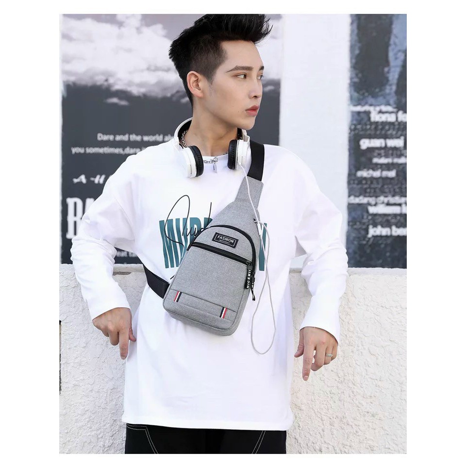 Túi nam đeo chéo vải bố TC118 | BigBuy360 - bigbuy360.vn