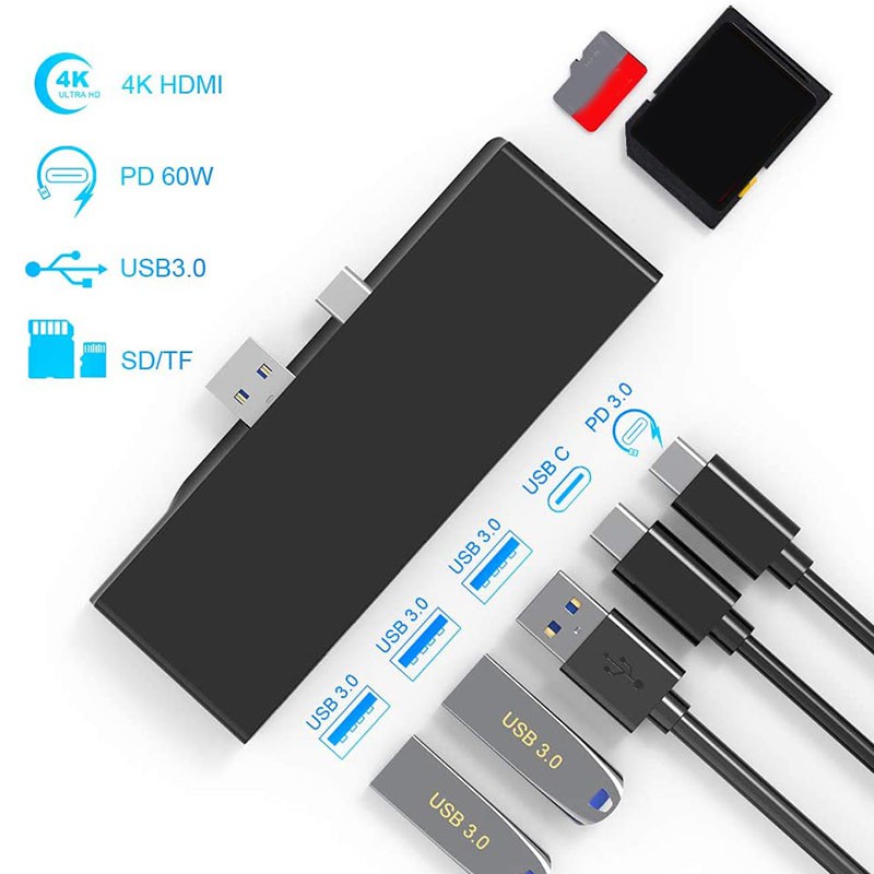 Đế Sạc Usb Type C 7 Trong 1 Cho Surface Pro 7