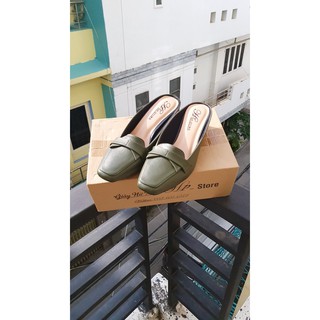 Dép sục mủi vuông gót 3 phân H100