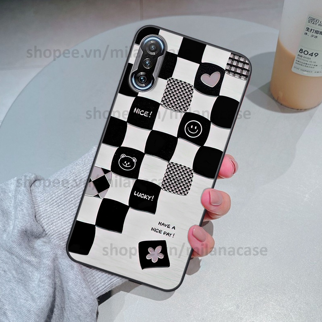 Ốp Xiaomi Redmi K40 / Redmi K40 Pro in hình caro trái tim siêu đẹp, siêu nét đầy phong cách cá tính