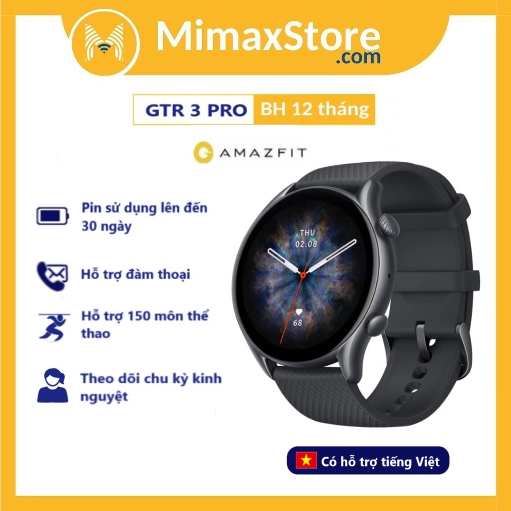 [Hoả Tốc - HCM] Đồng Hồ Thông Minh Amazfit GTR 3 PRO | Hỗ Trợ Tiếng Việt , Đàm Thoại | Bản Quốc Tế |  Mimax Store