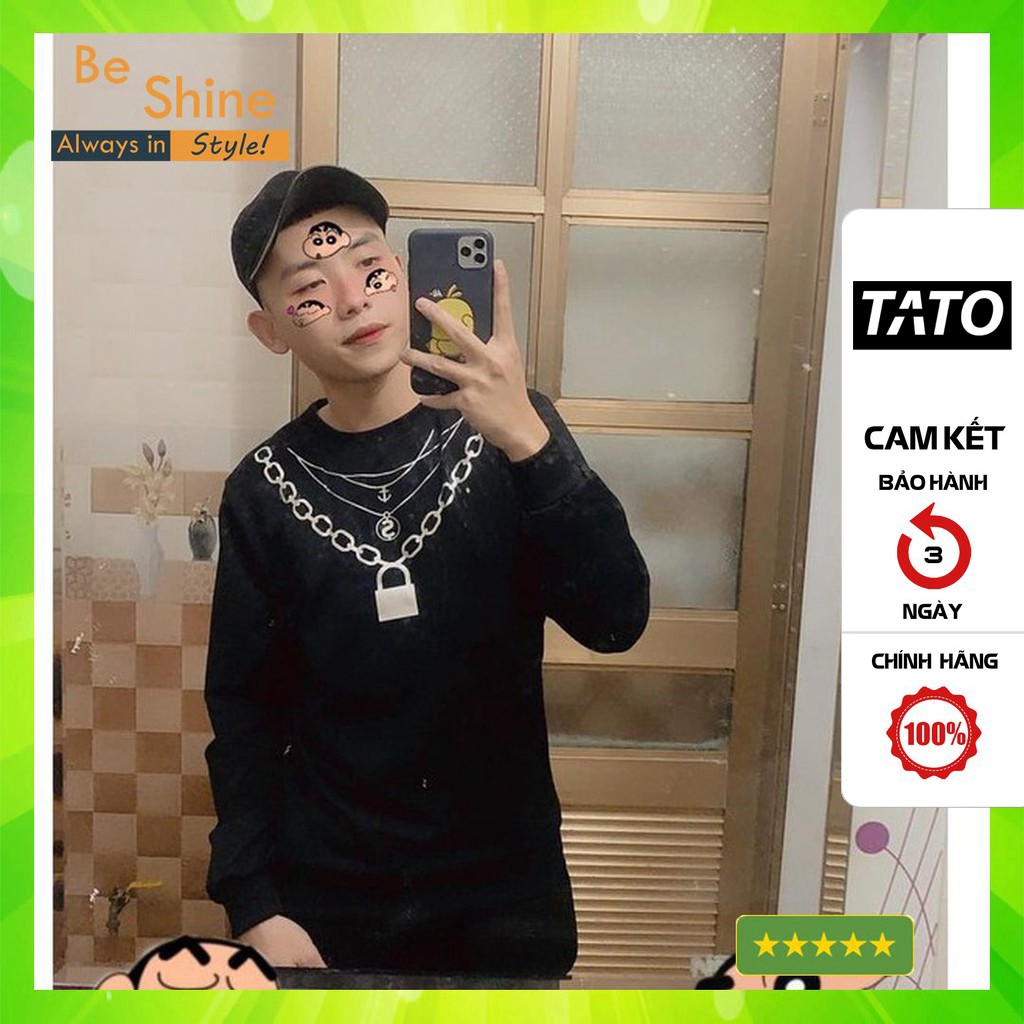 Áo Sweater Phản Quang 7 màu Hình Xích Khóa Áo Nỉ Nam Nữ Dài tay Unisex in hiệu ứng Hologram Áo Đôi Độc Đáo