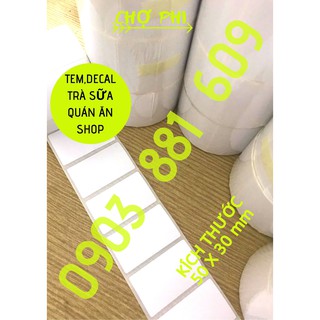 Giấy In Tem Trà Sữa 50x30 ( 5 cuộn )