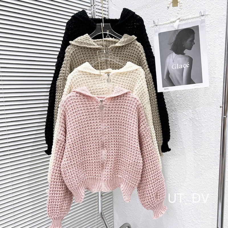 Áo len Mũ Kéo Khoá