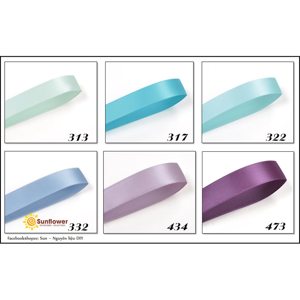 Set ruy băng satin 2 mặt link 15