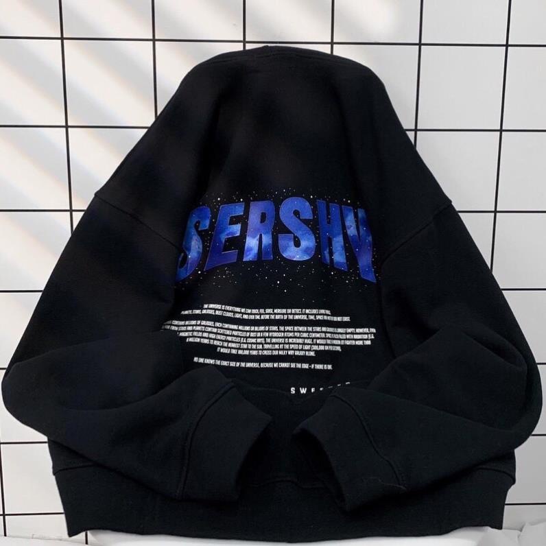 Áo Hoodie Tay Dài Sershy Vải Nỉ Bông Form Rộng Ulzzang Unisex( Hàng Sẵn)