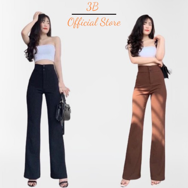 Quần ống Loe Cạp Cao 2 Cúc Dáng Dài Chất Vải Tuyết Mưa Loại 1 Không Nhăn Khống Bám Bụi | BigBuy360 - bigbuy360.vn