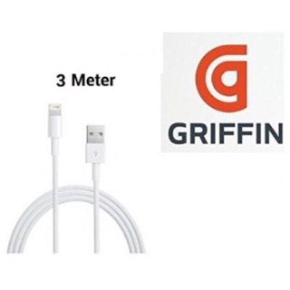 [SALE 10%] Cáp sạc Griffin dài 3m cho IPhone 5, 6, Samsung MicroUSB 8600