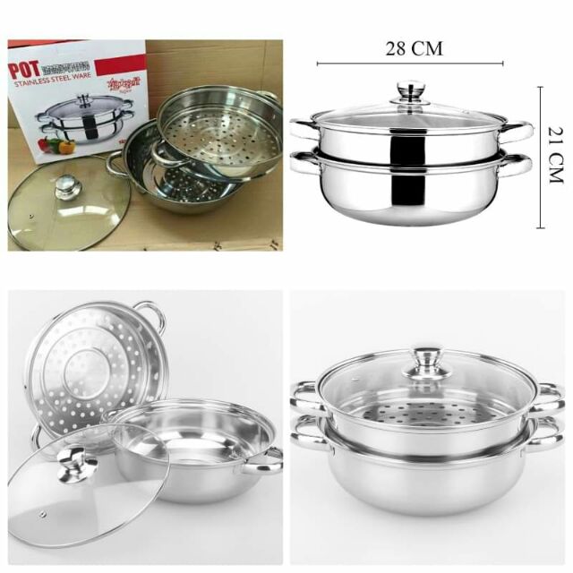 Nồi hấp inox 2 tầng đa năng
