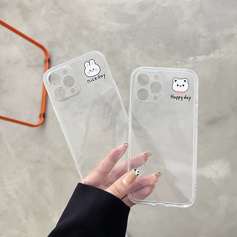 Ốp điện thoại TPU silicone họa tiết thỏ cún đáng yêu cho iPhone 11 Pro Max X XR XS Max 7 8 Plus SE 2020 12ProMax 12Mini | BigBuy360 - bigbuy360.vn
