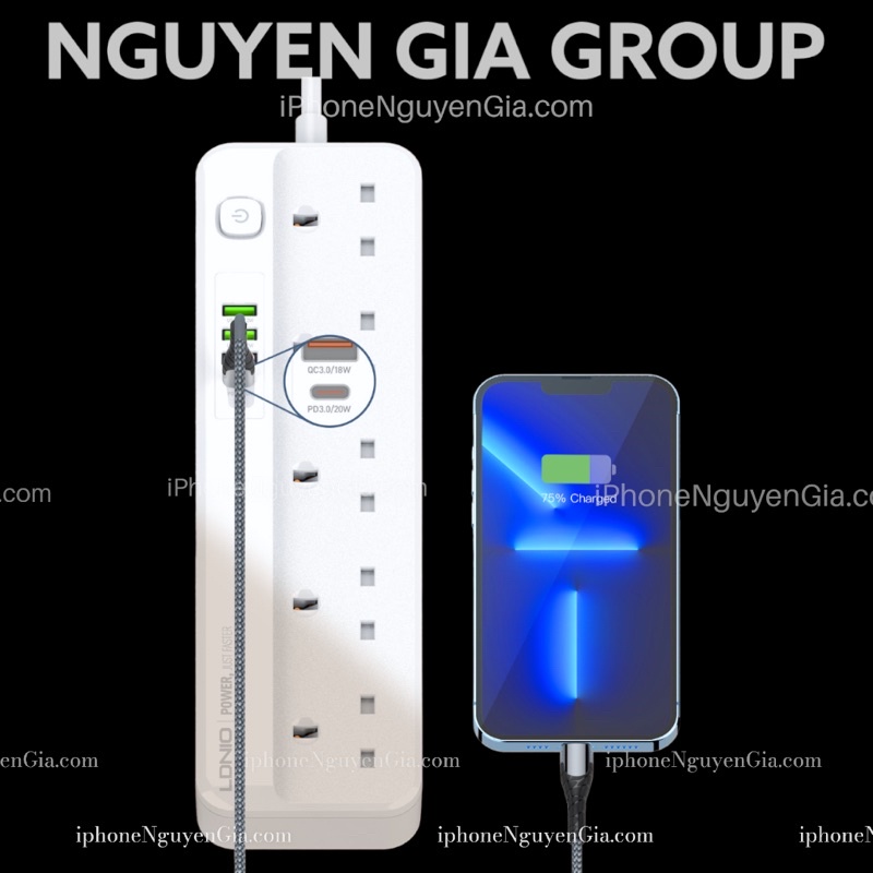 Ổ cắm điện đa năng sạc nhanh 5 cổng LDNIO tại nguyễn gia group cao đạt quận 5