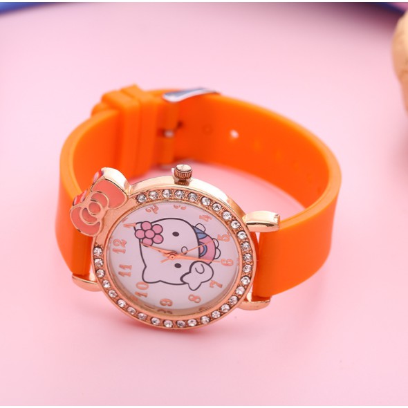 Đông hồ bé gái dễ thương hình mèo kitty ( cam ) | BigBuy360 - bigbuy360.vn