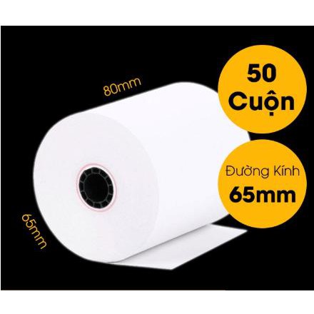 Giấy In Bill K80x65 - Giấy In Nhiệt K80 Đường Kính 65mm