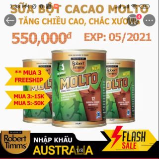 Sữa bột molto cacao giảm sốc
