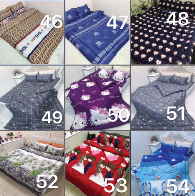 [GIÁ HỦY DIỆT] Trọn bộ 5 món ga gối chăn phao poly cotton có ruột bông dày  loại 1 ( nhắn chọn mẫu ) | BigBuy360 - bigbuy360.vn