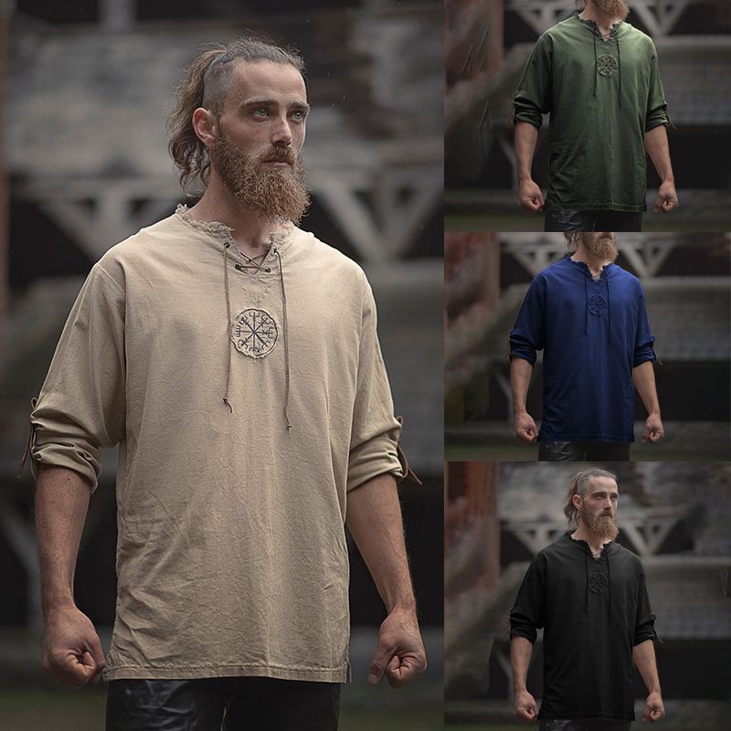 Áo Thun Hóa Trang Phong Cách Viking Cổ Điển Cho Nam