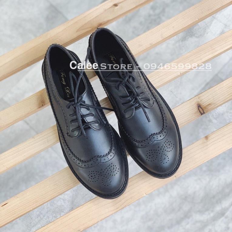 Giày oxfords da mềm nữ (Có clip tự quay sản phẩm) đế cao su cao cấp -h91