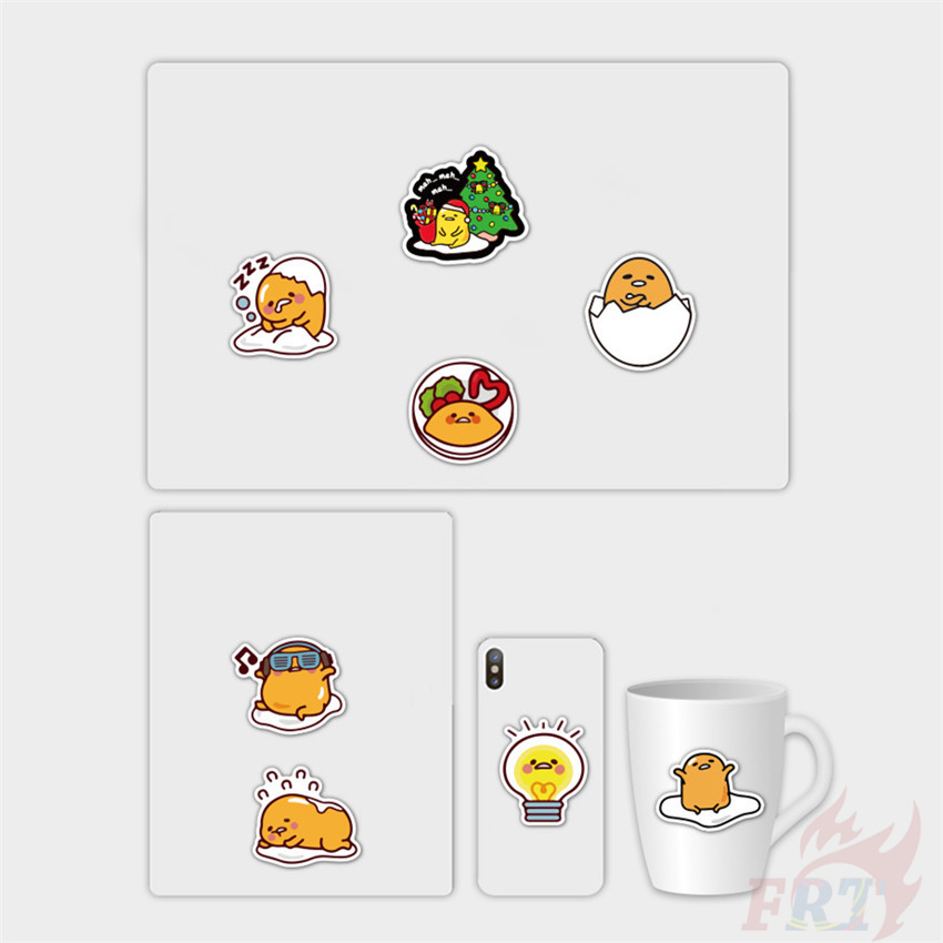 Set 60 miếng dán họa tiết Gudetama - 01 Anime thời trang trang trí ván trượt