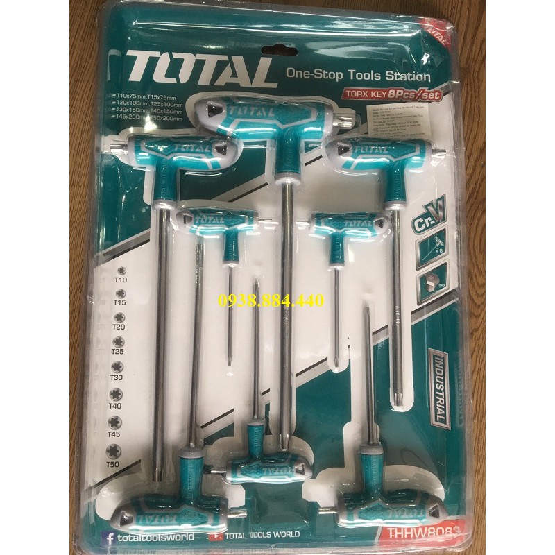 Bộ 8 chìa lục giác bông tay cầm chữ T Total THHW8083 - THHW8083