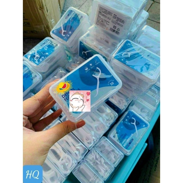 Tăm chỉ nha khoa hộp 50cái . Shop bán lẻ bằng sỉ.