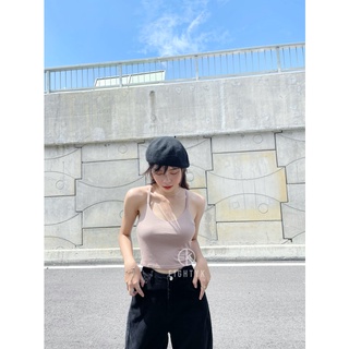 [EIGHTYK] Áo Hai Dây Thun Croptop Cổ Tim